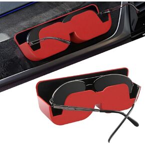 Sunglasses Holder for Car Dashboard, Semi-Open Auto Sunglasses Storage Case with Strong Adhesive, Universal Sunglasses Organizer Box for Most Vehicles, Car Accessories (Black)