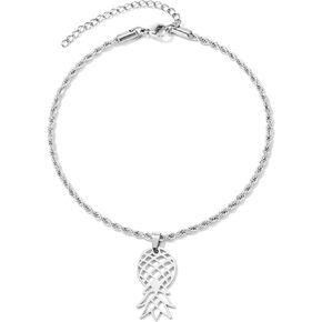 SwingerLifestyleGuide Upside Down Pineapple Anklet, Upside Down Pineapple Pendant Ankle Bracelet, Upside Down Pineapple Swinger Anklet (Silver)
