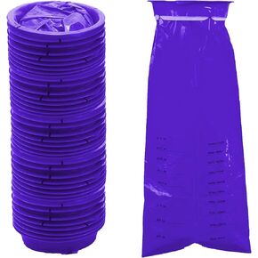 30 Pack Vomit Bags Disposable,Portable Emesis Bags 1000ml Leak Resistant Barf Bags for Travel, Nausea and Car (Purple)
