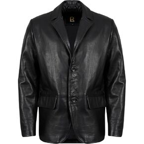 Lambbskin Leather Blazer Men Casal Coat - Turched Classic Bond’s Style Leature Leather Blazer for Men