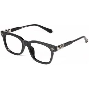 Classic Cross Non-prescription Clear Lens Eyeglasses for Man Women Thick Square Frame Eyewear