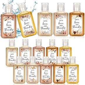 50Pcs Pink Flower Mini Hand Sanitizer Bulk, Thank You Gift Wedding Favors Small Hand Sanitizer for Guest 1fl oz Travel Size Hand Soap for Wedding Gift Supplies