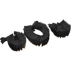 Elizabethan Collar Cuff Set Vintage Solid Neck Ruff and Wrist Ruffle Cuffs Costume Accessories Dress Up Black