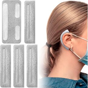 4Pcs Nasal Cannula Ear Cushions, Breathable Oxygen Ear Protectors for Oxygen Tubing, Soft Loop Design Comfort Ear Pads for Ear Pain Relieve, Eyeglasses, Oxygen Users - Grey