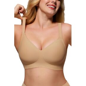 As Fairy Womens Soft Comfortable No Underwire Bras V Neck Seamless Push Up Bralettes Full Coverage Tshirt Brassiere in Kuwait
