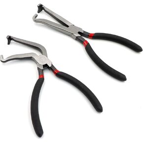 Eelectrical Disconnect Pliers,Electrical Disconnector Pliers for Cars, Fuel Line Petrol Clip Pipe &Automotive Tools for Push Tab Style Plugs (1*Straight+ 1 * 60 Degree)
