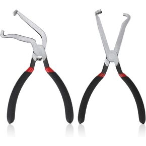 2pcs Electrical Disconnect Pliers for Car, Electric Connector Pliers Metal Fuel Line Petrol Clip Pipe Disconnect Pliers Spark Plug Pliers Automotive Quick Disconnect Hose Tool for Push Tab Style Plugs