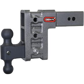 GEN-Y Hitch Adjustable Trailer Hitch (Fits 3" Receiver) - 6" Drop, 32000 lbs Towing, 3500 lbs Tongue Weight, Includes Dual Ball Mount Attachment (2 5/16" & 2"), 2 Stainless Steel Pins