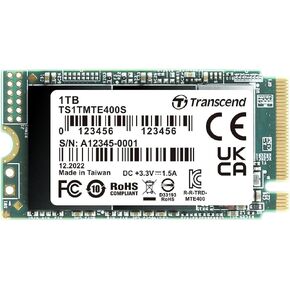 ترانسيند هارد SSD داخلي بذاكرة مستديمة MTE400S سعة 1 تيرابايت - الجيل الثالث × 4 منفذ الملحقات الاضافية السريع M.2 2242، حتى 2000 ميجابايت/ثانية - TS1TMTE400S in Kuwait