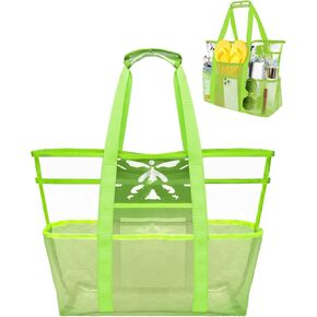 Mesh Beach Tote Bag: Large Travel Handbag Waterproof Sandproof for Pool Vacation Camping Cruise Bag Essentials Gifts