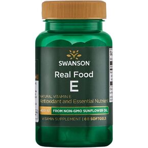 Swanson Natural Vitamin E from Non-GMO Sunflower Oil 400 Iu (268 Milligrams) 60 Sgels