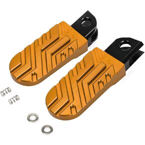 Motorcycle Foot Pegs 7075 CNC for Ninja 400 650 1000SX 250SL ZX4R ZX4RR ZX6R ZX10R ZX14R ZX25R Z400 Z650 Z900 Z1000 ZH2 Non-Slip Foot Pedals Adjustable Wide Foot Rests(Red, Rear)
