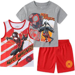 Marvel Spider-Man Miles Morales Boys 3 قطع Tank Top Top و Shorts Little and Big Kids