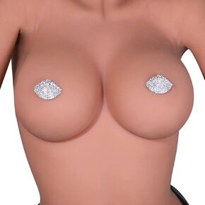 Women Rhinestone Shell Nipple Pasties Body Chain Rave Rhinestone Nipple Cover Sticker Crystal Chest Nipple Sticker