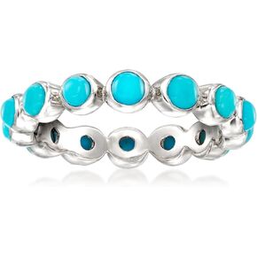 Ross-Simons Turquoise Eternity Band in Sterling Silver