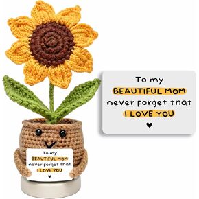 Gifts for Mom from Daughter, Son for Mom, Wife, Women - Moms Birthday Gift Ideas, Birthday Gifts for Moms, Mothers - Positive Crochet Sunflower Handmade, mom Crochet Gift
