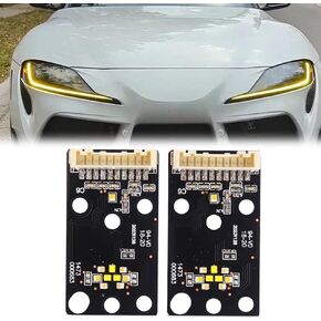 2Pcs Lemon Yellow DRL Angel Eyes LED Boards Set, Yellow DRL LED Angel Eyes Headlight Boards Stabilizer Compatible for Toyota GR Supra A90 A91 2020-2024
