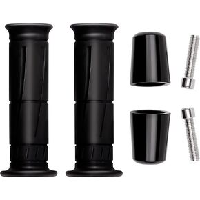 2Pcs Black Hand Grips & Bar Ends Compatible with Kawasaki Ninja 250 300 400 500 ZX4RR 600 ZX600 ZX6 636 ZX6R 650 ZX750 ZX7 ZX7R ZX900 ZX9 ZX10R 1000 ZX11 ZX12R ZX14 ZX14R (Left+Right)