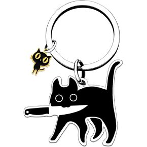 Coolvy Cat Keychain هدايا القط الأسود للنساء القطط عشاق أمي أبي سيدة مضحك عيد ميلاد هالوين سلة عيد الميلاد حقيبة سحر