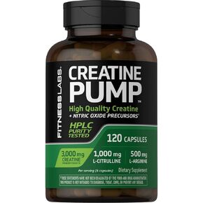 لياقة مختبرات الكرياتين كبسولات | 120 العد | 3000mg | الكرياتين الألمانية أحادية الهيدرات | كراب | ملحق المضخة | زائد مقدمة أكسيد النيتريك | تم اختبار HPLC | غير المعدلة وراثيا
