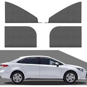 4 PCS Car Side Window Sunshade Net Combination Kit, Front Rear Window Glass Double-Layer Design Breathable High-Density Elastic Mesh, Modification Accessory, Suitable for Most SUVs (Black)