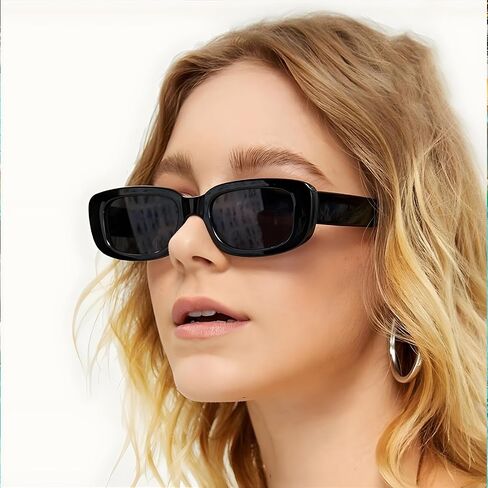 Trendy Rectangle Sunglasses - 90s Retro Narrow Square Frame, UV400 Protection, Vintage Fashion Small Shades in Saudi Arabia