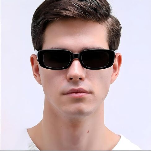 Trendy Rectangle Sunglasses - 90s Retro Narrow Square Frame, UV400 Protection, Vintage Fashion Small Shades in Saudi Arabia