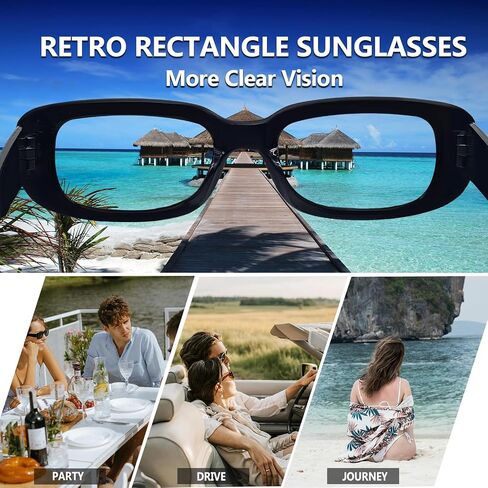 Trendy Rectangle Sunglasses - 90s Retro Narrow Square Frame, UV400 Protection, Vintage Fashion Small Shades in Saudi Arabia