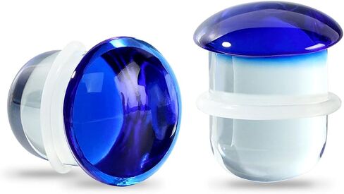 2PCS 4G-5/8 Glass Ear Gauges Single Flare Mushroom O-rings Ear Stretcher Plugs Tunnels Lobe Helix Frosted Glossy Ear Expander Body Piercing Jewelry for Women Man 5mm 6mm 8mm 10mm 12mm 14mm in Kuwait