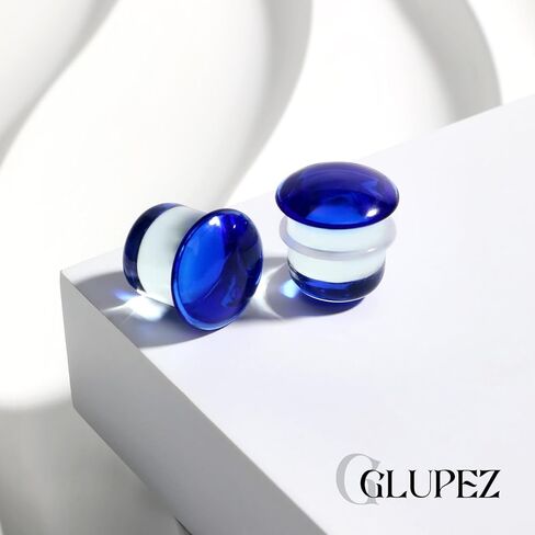 2PCS 4G-5/8 Glass Ear Gauges Single Flare Mushroom O-rings Ear Stretcher Plugs Tunnels Lobe Helix Frosted Glossy Ear Expander Body Piercing Jewelry for Women Man 5mm 6mm 8mm 10mm 12mm 14mm in Kuwait