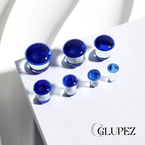 2PCS 4G-5/8 Glass Ear Gauges Single Flare Mushroom O-rings Ear Stretcher Plugs Tunnels Lobe Helix Frosted Glossy Ear Expander Body Piercing Jewelry for Women Man 5mm 6mm 8mm 10mm 12mm 14mm in Kuwait