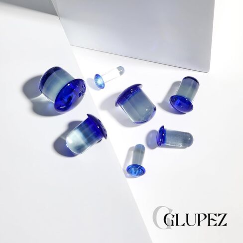 2PCS 4G-5/8 Glass Ear Gauges Single Flare Mushroom O-rings Ear Stretcher Plugs Tunnels Lobe Helix Frosted Glossy Ear Expander Body Piercing Jewelry for Women Man 5mm 6mm 8mm 10mm 12mm 14mm in Kuwait