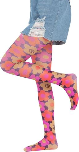 Aonoapll Women Y2k Printed Tights Mesh Pantyhose Stockings Vintage Floral High Waist Skinny Leggings Streetwear in Kuwait