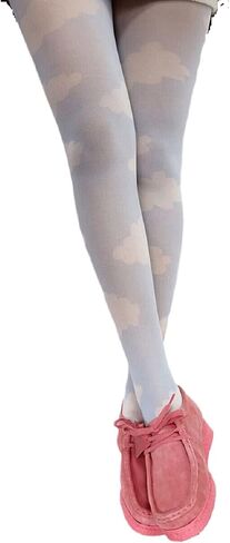 Aonoapll Women Y2k Printed Tights Mesh Pantyhose Stockings Vintage Floral High Waist Skinny Leggings Streetwear in Kuwait