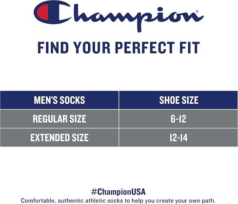 Champion mens Champion Men's Double Dry 6 Or 12 Pack Cotton-rich No Show Running Sock, Black (12 Pack), US in Saudi Arabia