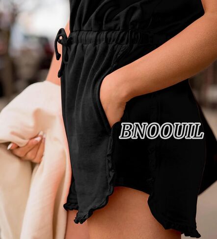 Summer Short Rompers for Women Dressy Casual Loose Overalls Sleeveless Jumpsuits One Piece Outfits with Pockets in Kuwait