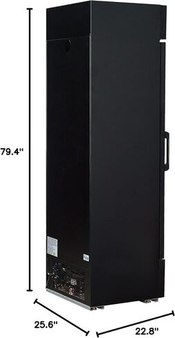 PEAKCOLD Large Capacity Upright Commercial Glass Door Display Cooler & Refrigerator, 23 Cubic Ft in Kuwait