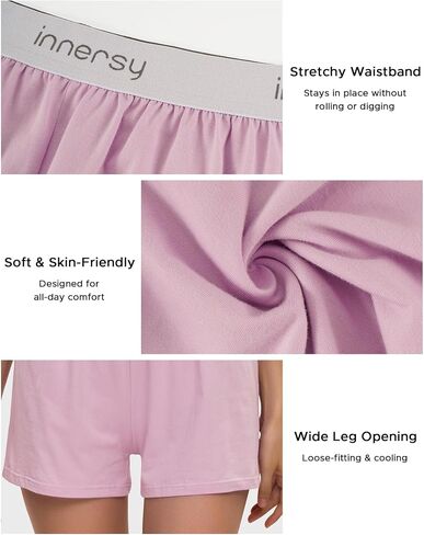 INNERSY Boxer Shorts for Women Cotton Sleep Shorts Soft Lounge Pajama Bottom 2-Pack in Saudi Arabia