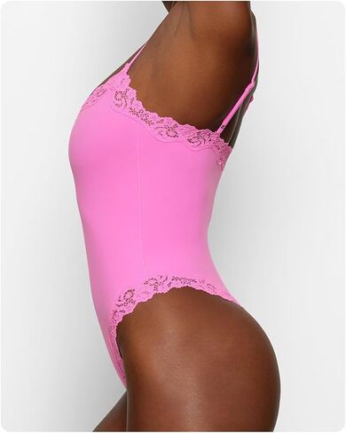 Womens Lace Bodysuit Sexy Adjustable Spaghetti Strap Cami Top Slimming Cute Dance Party Lounge Shapewear Romper in Saudi Arabia