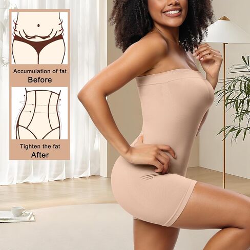 Strapless Shapewear Bodysuit Tummy Control Butt Lifter Seamless Shaper Sculpt Shortie with Adjustable Straps in Saudi Arabia