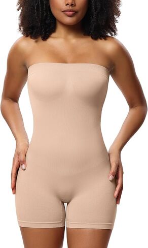 Strapless Shapewear Bodysuit Tummy Control Butt Lifter Seamless Shaper Sculpt Shortie with Adjustable Straps in Saudi Arabia