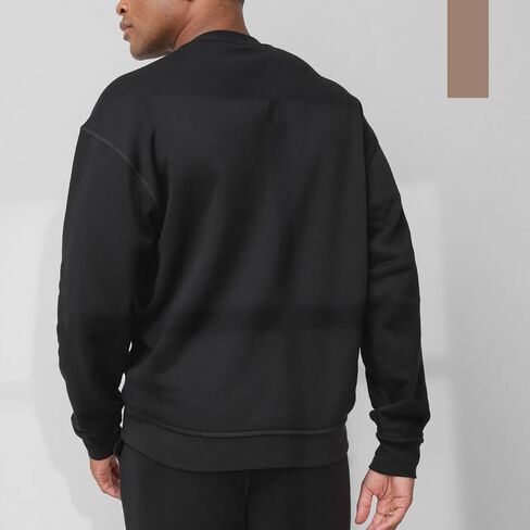 Lunya Men’s Silksweats Reversible Sherpa and Cotton Sweatshirt - Warm Sweater for Men - Immersed Black - Size S-XXL in Kuwait