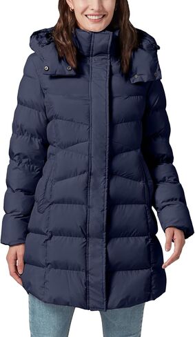 Women's Winter Warm Long Puffer Jacket Detachable Hood Quilted Thicken Coats in Saudi Arabia