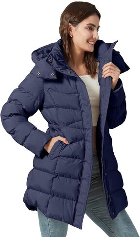 Women's Winter Warm Long Puffer Jacket Detachable Hood Quilted Thicken Coats in Saudi Arabia