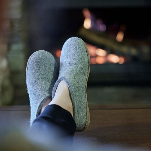 Glerups Wool Shoe Leather Outsole Grey EU 39 (US Women's 8.5-9) Medium in Kuwait