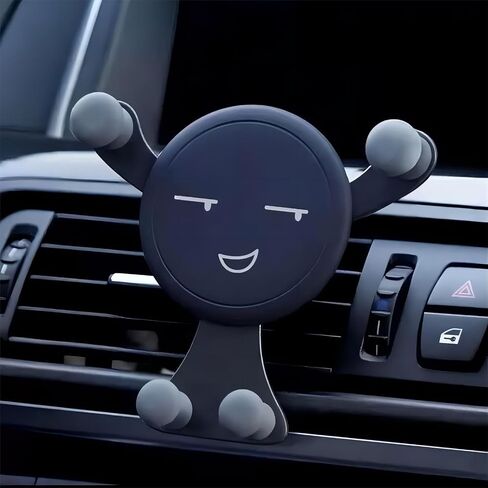 Car Mount – Cartoon Car Phone Holder with Air Vent Clip, Ideal for 4.0-6.0 Inch Smartphones – Your Ultimate Travel Companion (Black) in Saudi Arabia