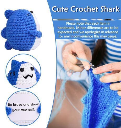 MAIBAOTA Positive Crochet Shark Emotional Inspirational Motivational Support Shark Gifts for Women Lovers (with Encouragement Support Message) in Saudi Arabia