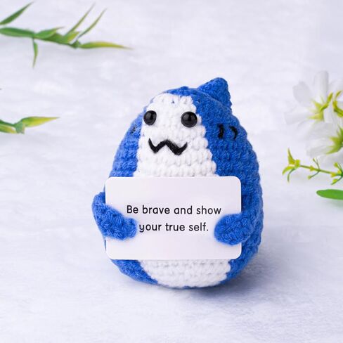 MAIBAOTA Positive Crochet Shark Emotional Inspirational Motivational Support Shark Gifts for Women Lovers (with Encouragement Support Message) in Saudi Arabia