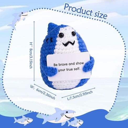 MAIBAOTA Positive Crochet Shark Emotional Inspirational Motivational Support Shark Gifts for Women Lovers (with Encouragement Support Message) in Saudi Arabia