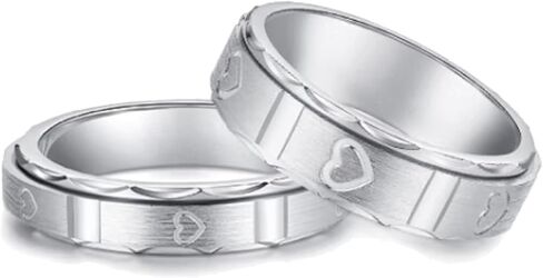 ringheart Matching Rings His and Her Rings Couple Rings Titanium Steel Wedding Band Heart Wedding Ring in Kuwait